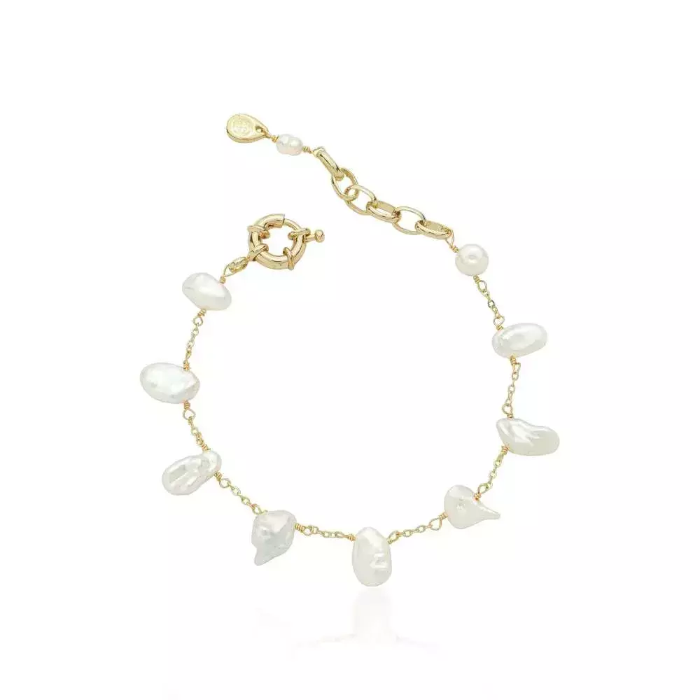 Pulseira Pure Pearl - Dourado Perola Branca