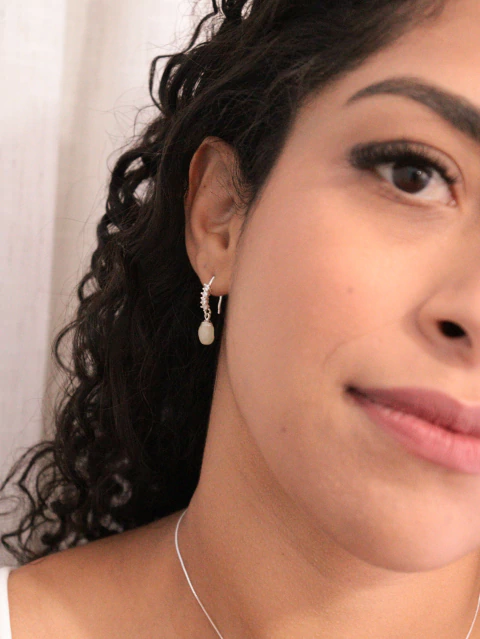 Brinco Zirconias e Amazonita - comprar online