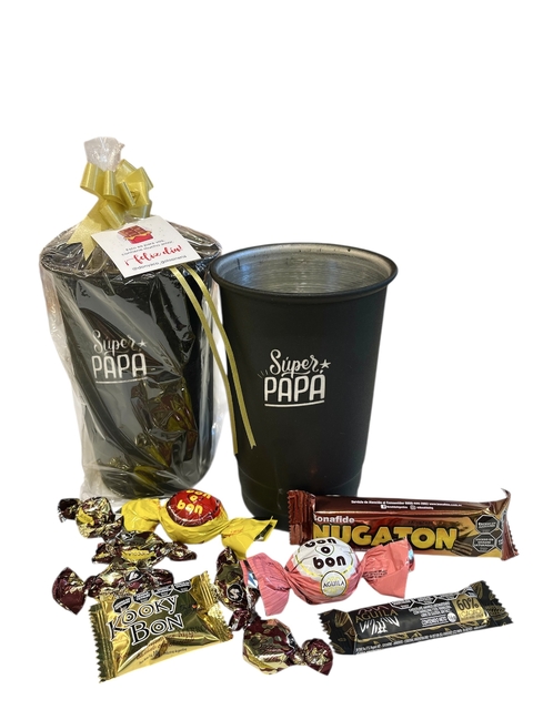 Vaso de aluminio 1 L "Papá" c/golosinas