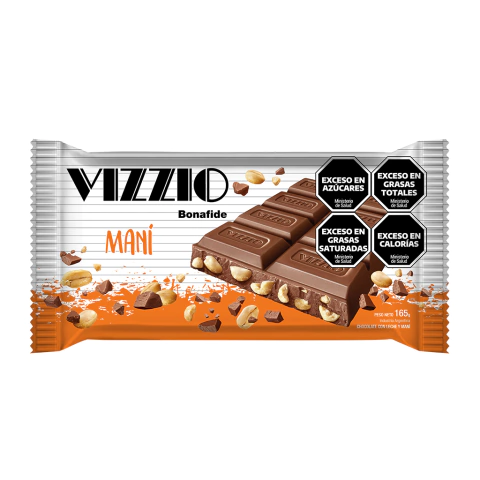 Chocolate Vizzio con maní 165 grs
