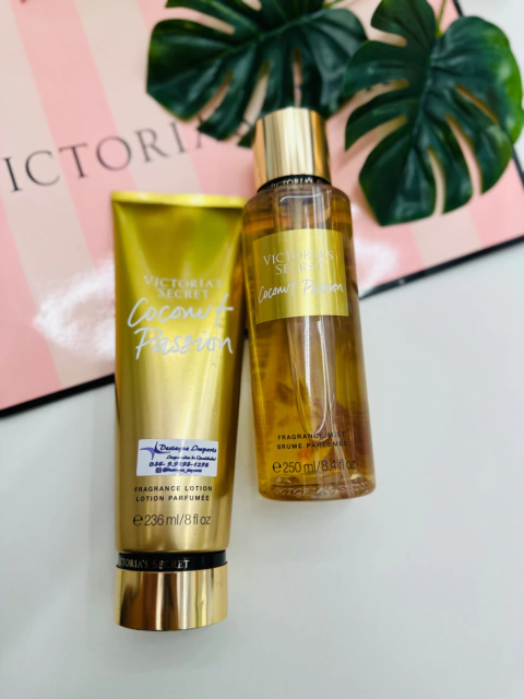 Kit Hidratante e Colonia Victoria’s Secret Coconut Passion
