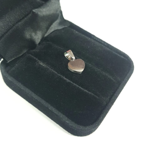 Pingente minimalista aço inox coração