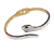 Bracelete aço inox dourado cobra com strass