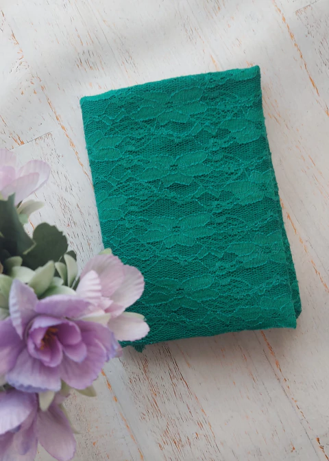 Encaje Elastizado x medio metro de largo Verde Ingles - comprar online