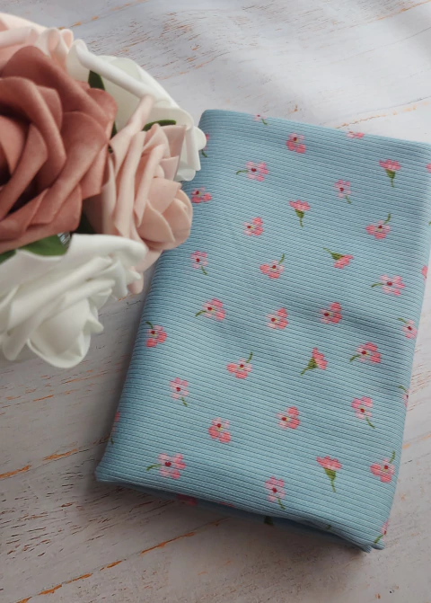 Morley Celeste Florcitas x medio metro - comprar online