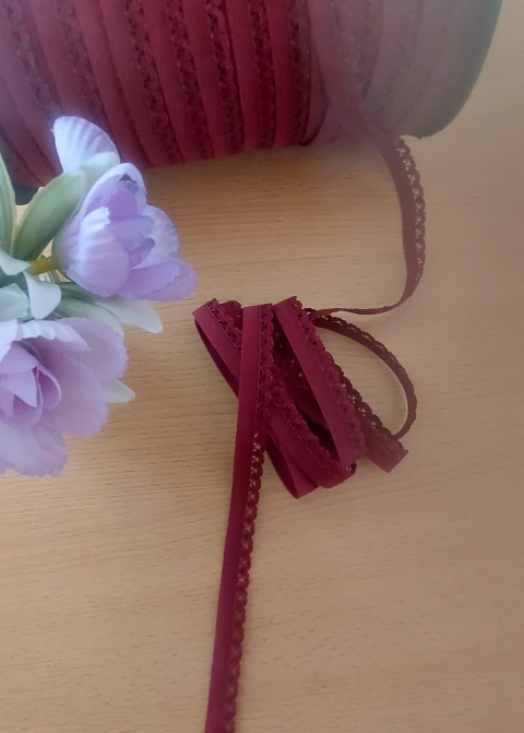 Elástico Fantasía 13 mm bordó x mt