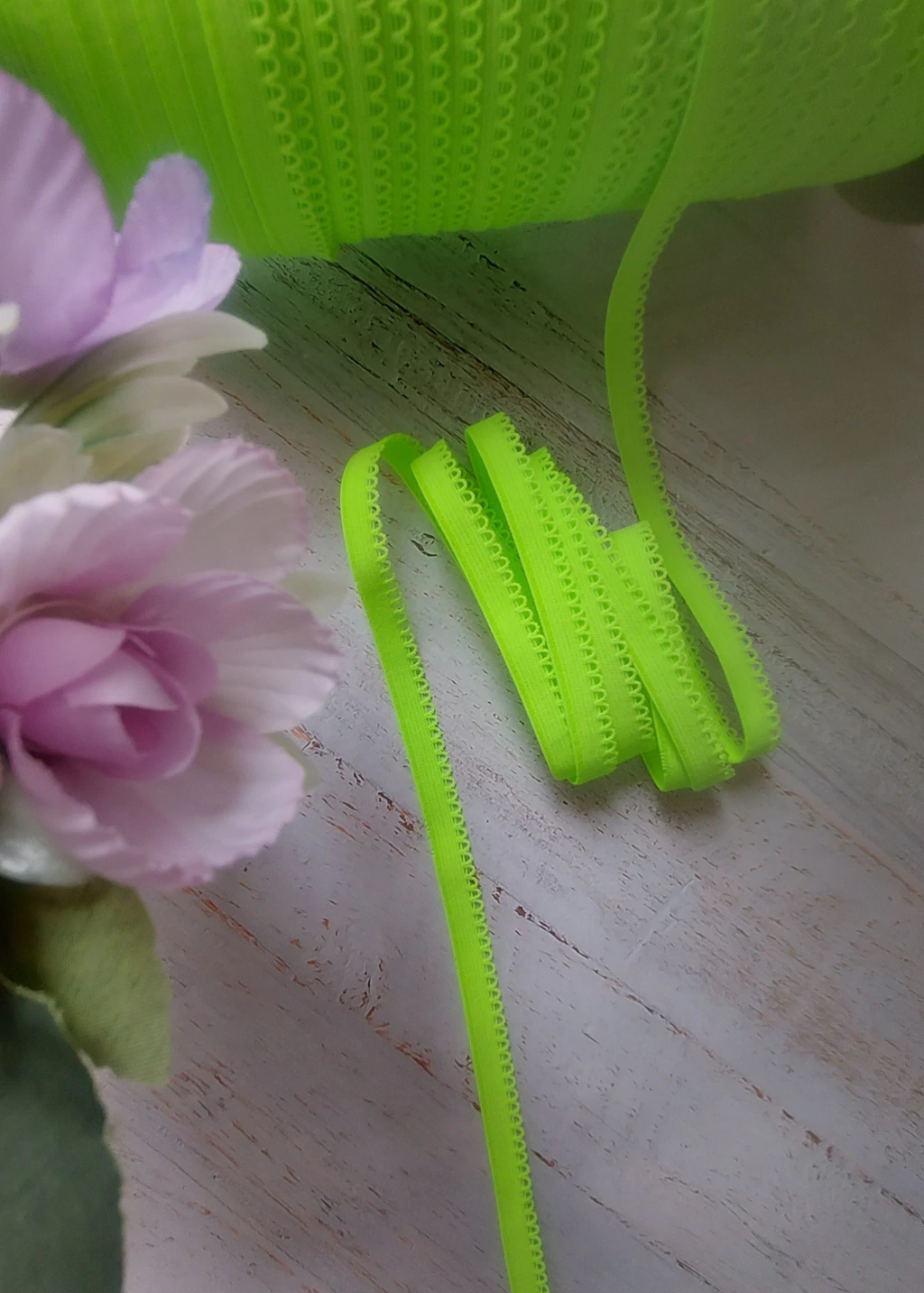 Elástico Fantasía 12 mm x mt Verde Fluo
