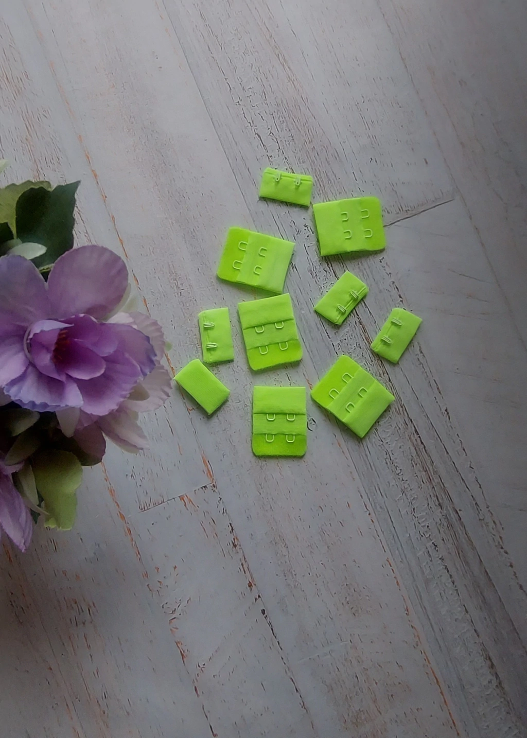 Broches de tela 30 mm x 10 unid Verde Fluo