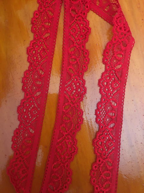 Puntilla Elastizada 2,5 cm Rojo