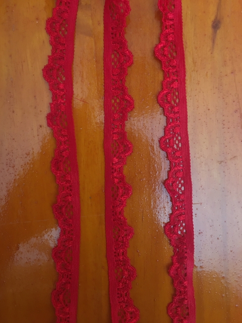 Puntilla Elastizada 1,5 cm Rojo
