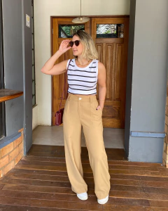 Calça Wide Leg Cáqui na internet