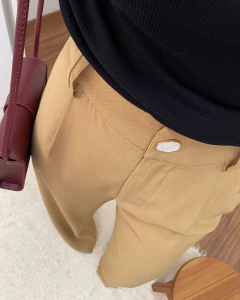 Calça Wide Leg Cáqui - comprar online