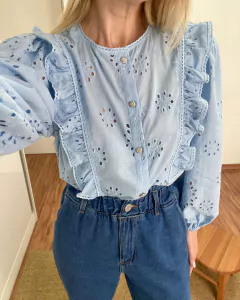 Blusa Manga Laise Azul - comprar online
