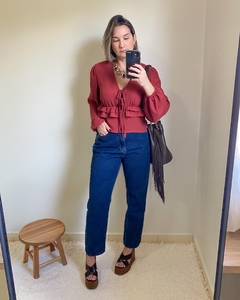Calça Mom Pienza Jeans Escuro - comprar online