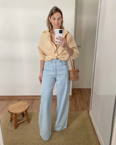 Camisa Oversized Linho Bege - loja online