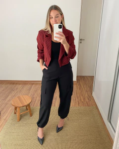 Blazer Xadrez Vichy Vinho - comprar online