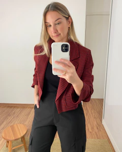 Blazer Xadrez Vichy Vinho