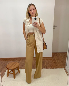 Calça Wide Leg Cáqui - loja online