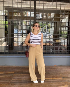 Calça Wide Leg Cáqui - comprar online