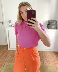 Imagem do Blusa Bordado Richelieu Rosa