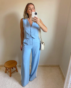 Calça Wide Leg Sport Azul Serenity - comprar online