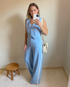 Calça Wide Leg Sport Azul Serenity - comprar online