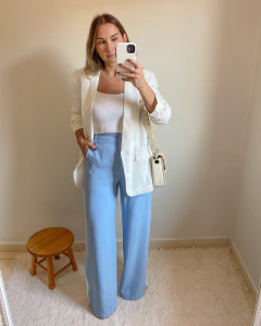 Calça Wide Leg Sport Azul Serenity - comprar online