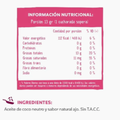Aceite de Coco Ajo "Chia Graal" SIN TACC - - comprar online