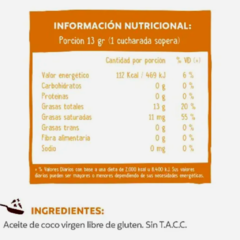 Aceite de Coco Virgen "Chia Graal" SIN TACC - - comprar online