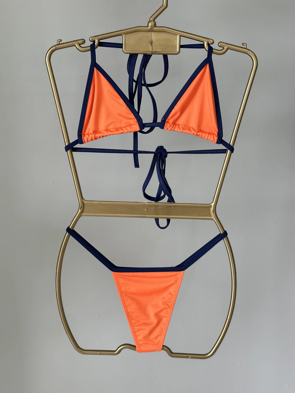 Biquíni Fita Laranja c/ Azul Marinho