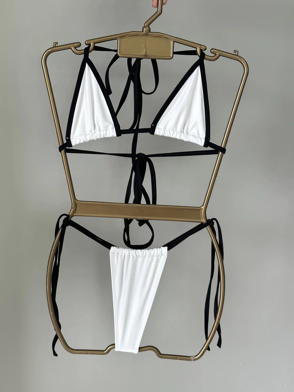 Biquíni Cortininha Branco c/ Preto