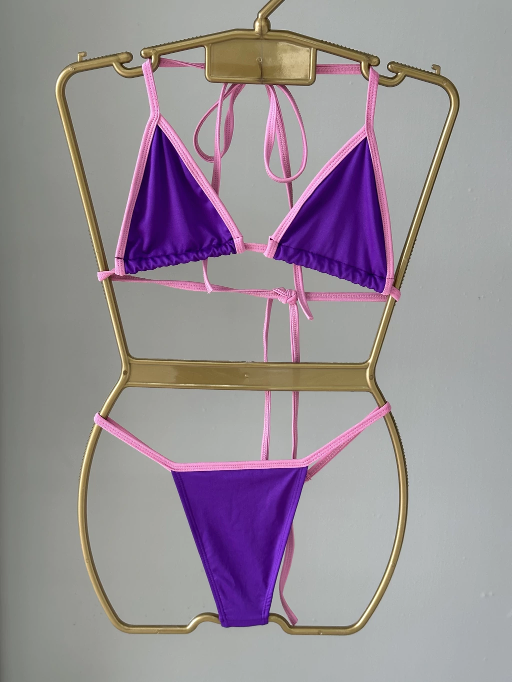 Biquíni Fita Roxo c/ Rosa