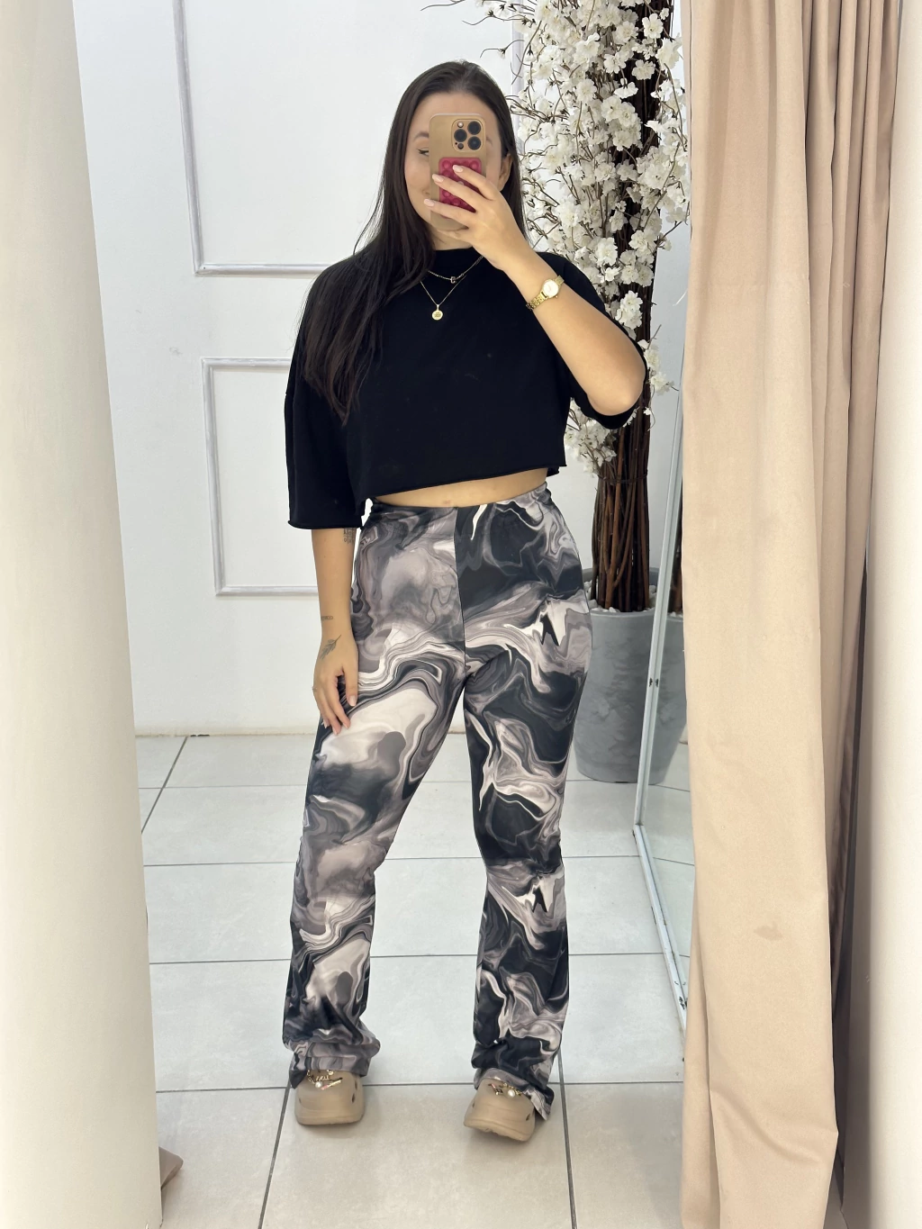 Calça Flare Dixie Marmorizada