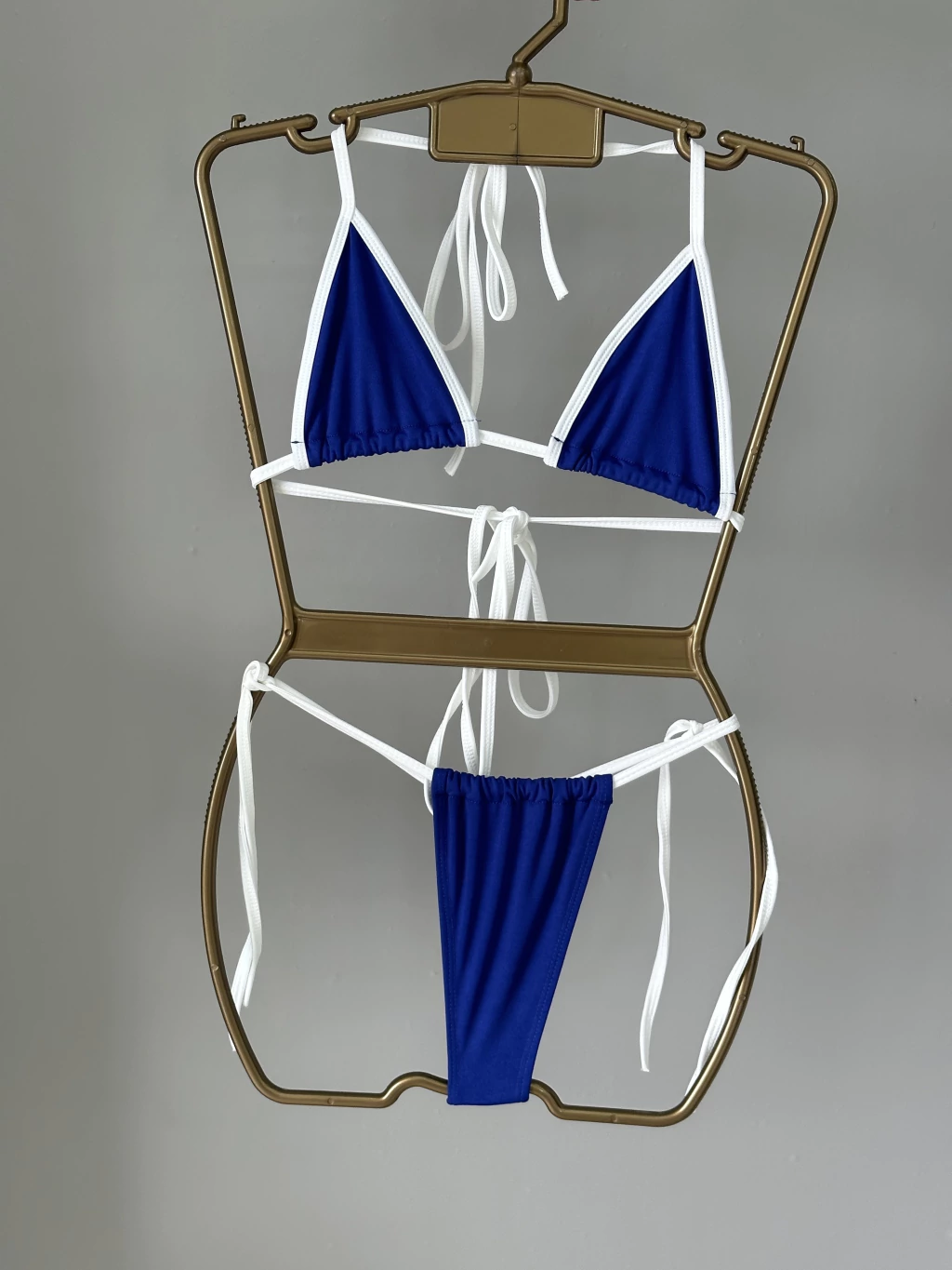 Biquíni Cortininha Azul c/ Branco