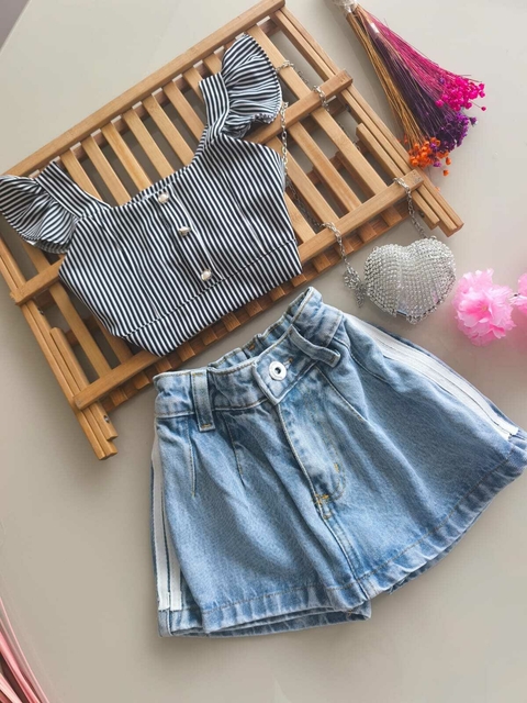 Short saia listras