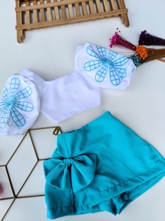 Conjunto flor bufante azul - comprar online