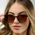 Oculos de Sol Feminino Becker Marrom - comprar online