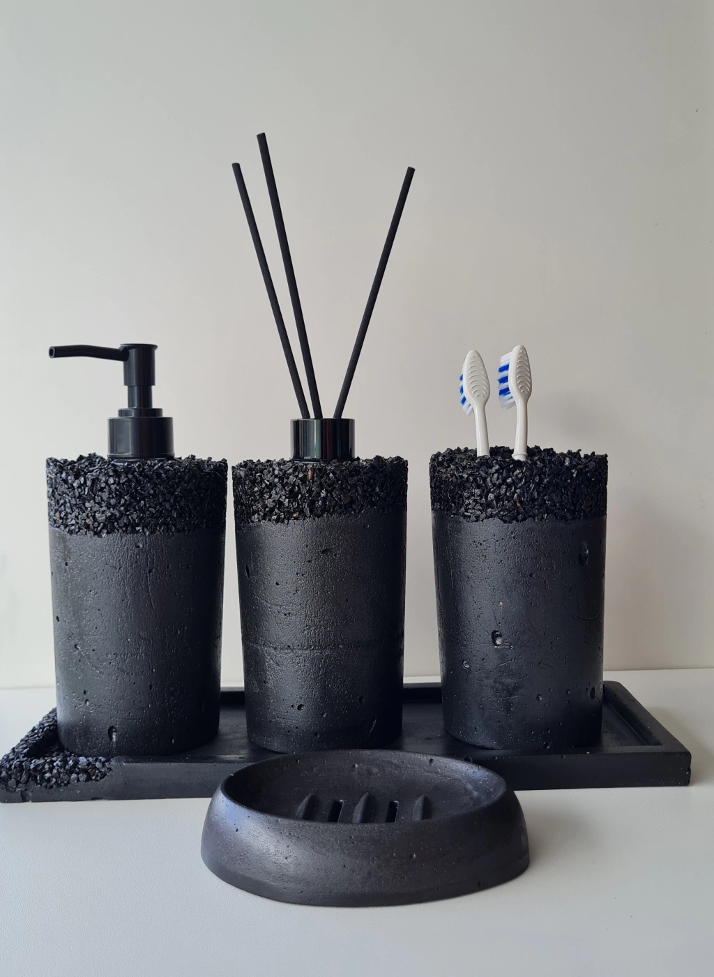 Kit Lavabo/banheiro Suzana 05 Peças com bandeja Retangular