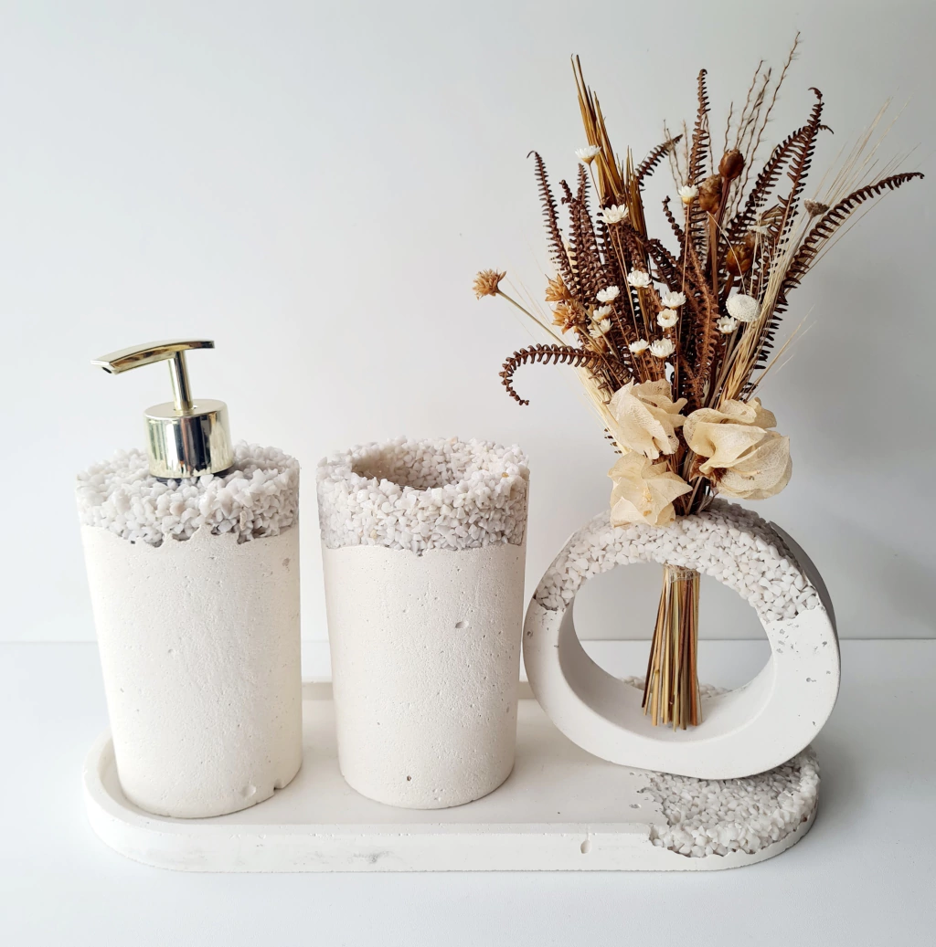 Kit Lavabo/banheiro Cinara 04 Peças com Bandeja Oval 12x31