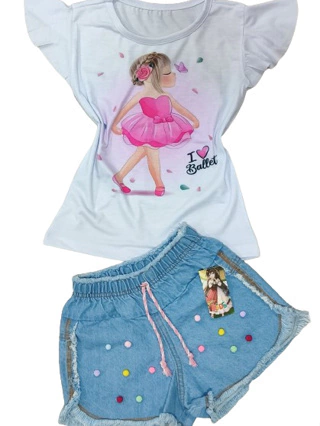 CONJUNTO JEANS INFANTIL BAILARINA.