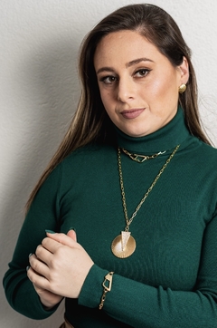 Choker fecho quadrado com detalhe perolado - comprar online