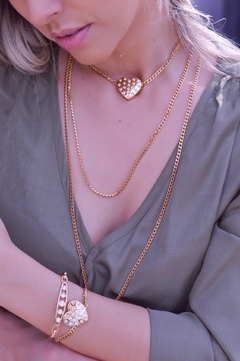 Choker coração zircônias - comprar online