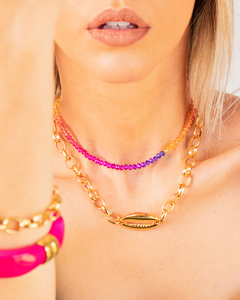 Choker com miçangas coloridas em degradê - comprar online