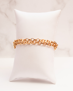Pulseira dupla elo portugues delicado - comprar online
