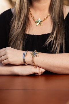 Bracelete na cor ródio e ouro, - comprar online