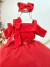 Vestido Infantil de Alça Vermelho Saia Glitter e Broche Festas na internet