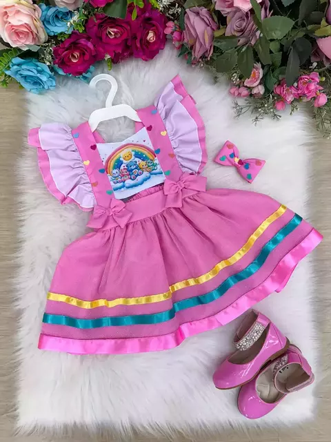 Romper/Vestido Princesa Belli Tematico Ursinhos Carinhosos