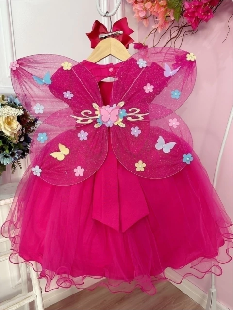 Asa Borboleta Pink Jardim Encantado Fada Super Luxo