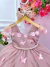 Vestido Infantil Rose C/ Aplique Flores Borboletas e Pérolas - loja online