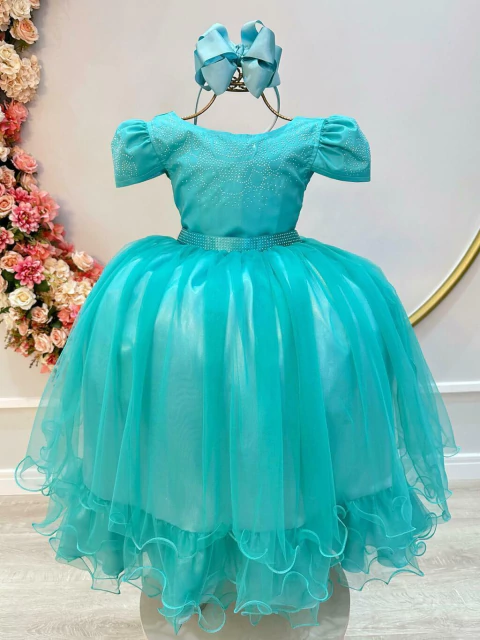 Vestido Infantil Verde C/ Strass Casamentos Luxo Sku: 2223VD Categoria: ENJOY LONGOS 4 ao 16VESTIDOS LONGOS Marca: Enjoy